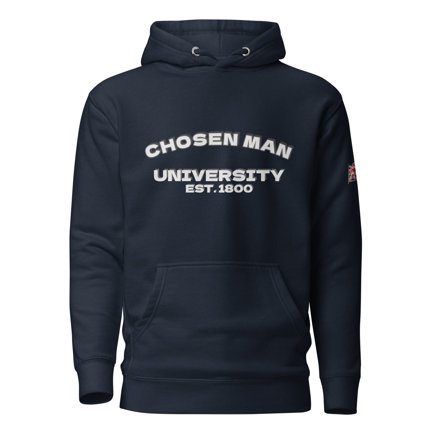 Chosen Man University unisex hoodie front view