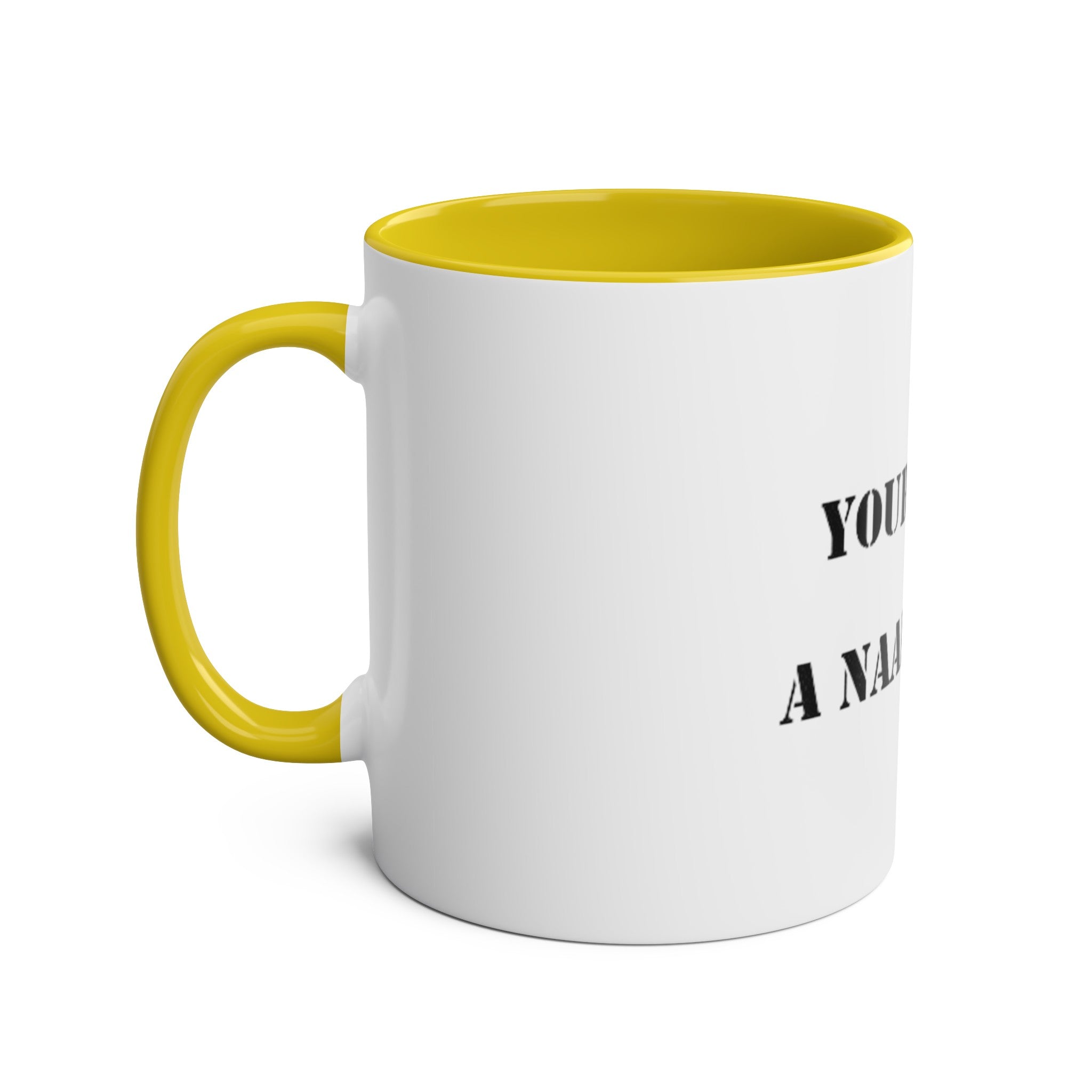 Two-Tone Coffee Mugs, "YOUR MUM’S  A NAAFI CHICK" - Blockrat