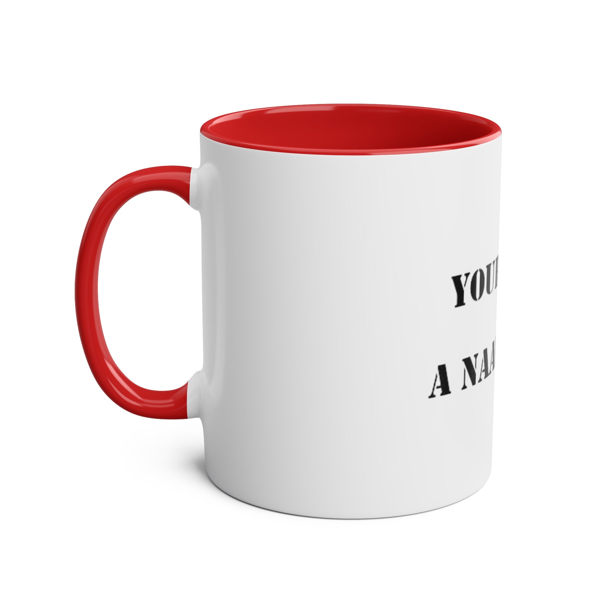 Two-Tone Coffee Mugs, "YOUR MUM’S  A NAAFI CHICK" - Blockrat