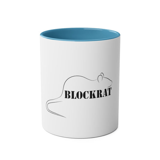 Two-Tone Coffee Mugs, "Blockrat" - Blockrat