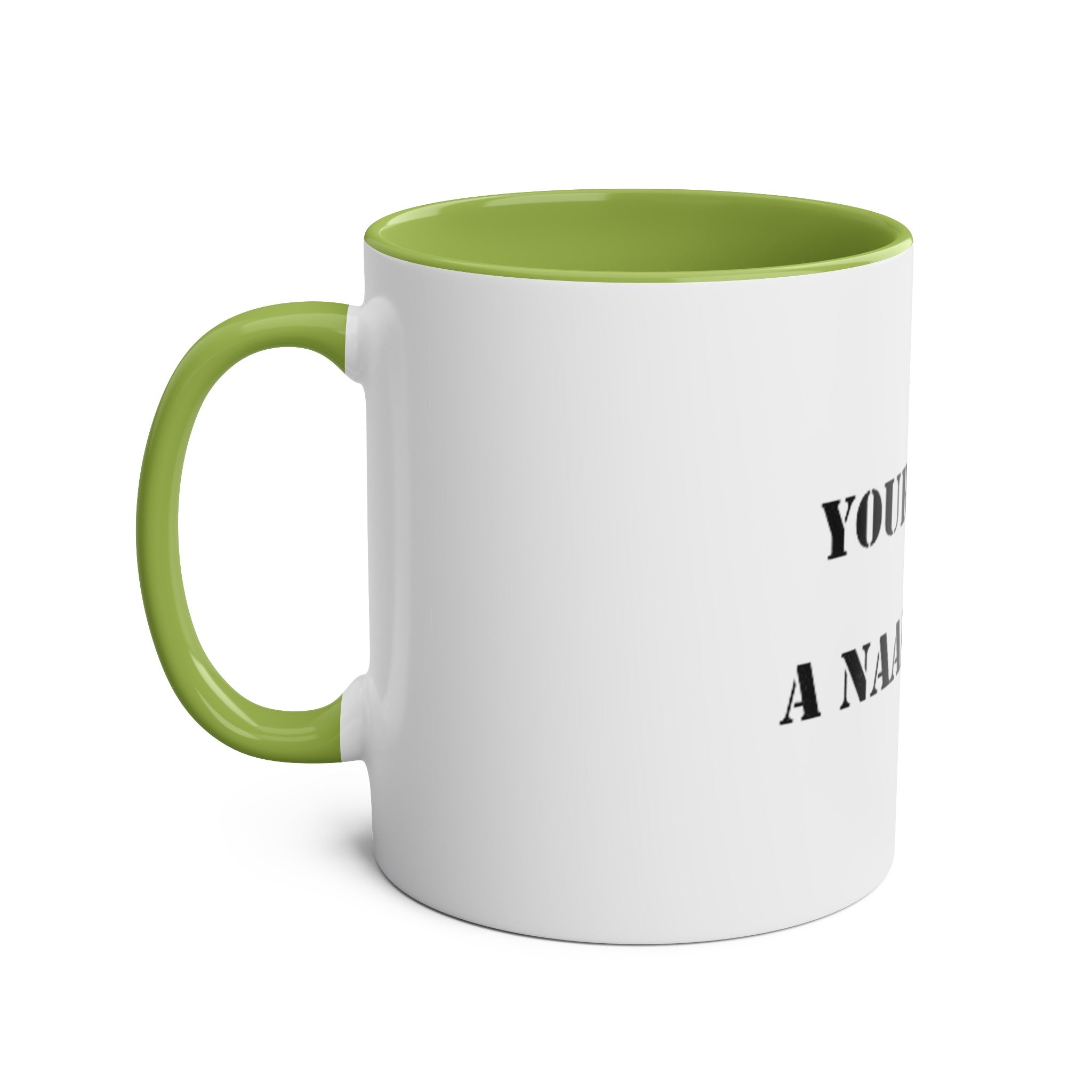 Two-Tone Coffee Mugs, "YOUR MUM’S  A NAAFI CHICK" - Blockrat