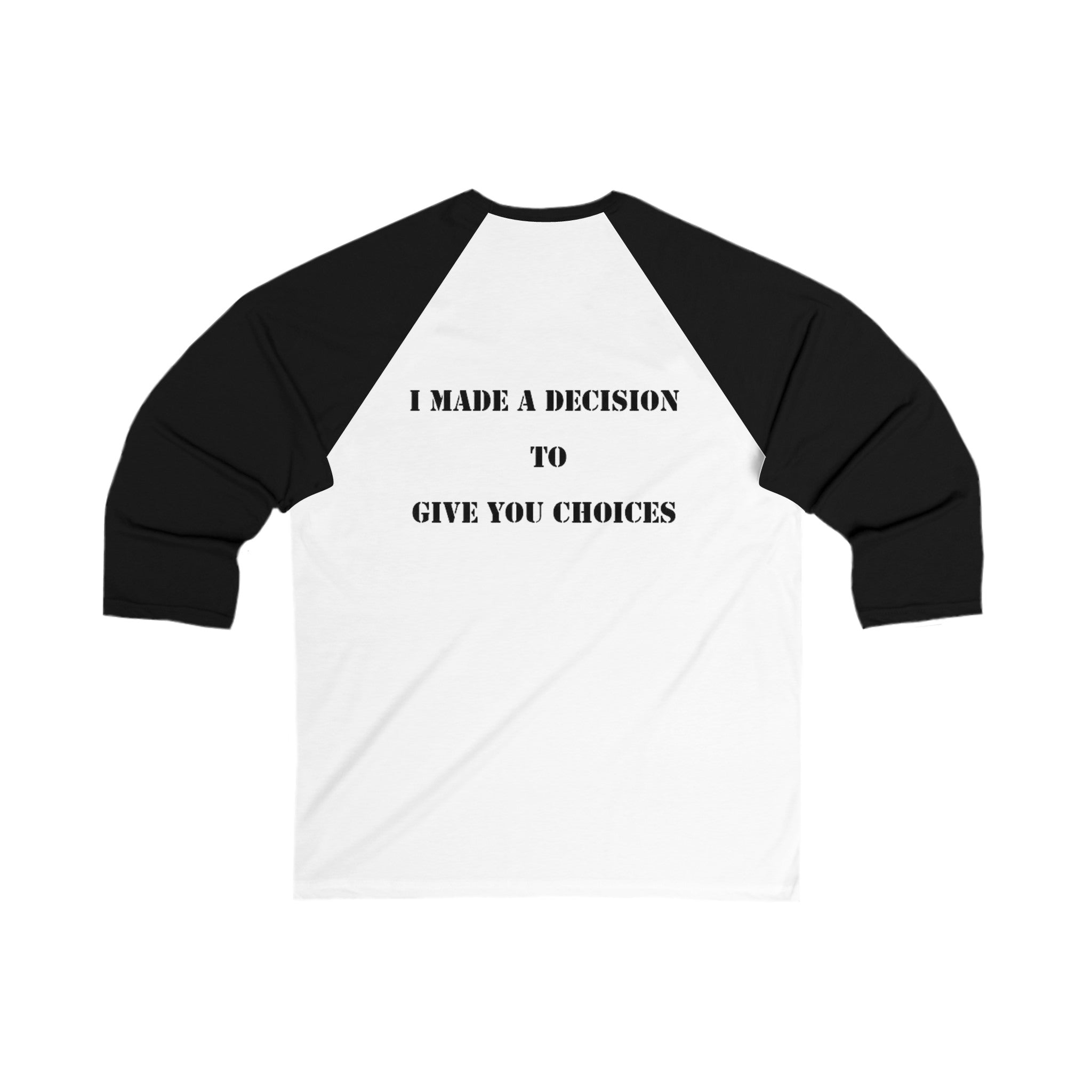 Unisex 3/4 Sleeve Baseball T-Shirt – Decision | Vintage Raglan Tee for Men & Women 