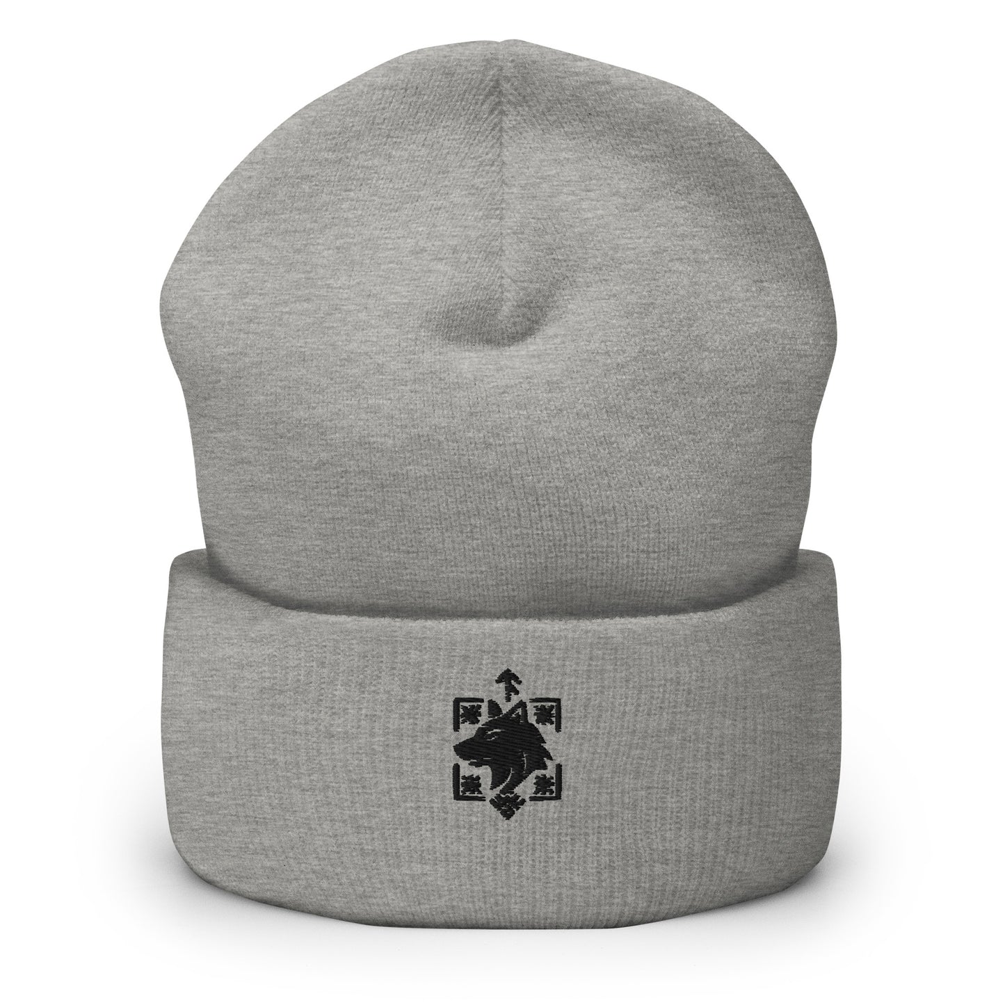 Cuffed Beanie Nordic hunter symbol front view - Blockrat