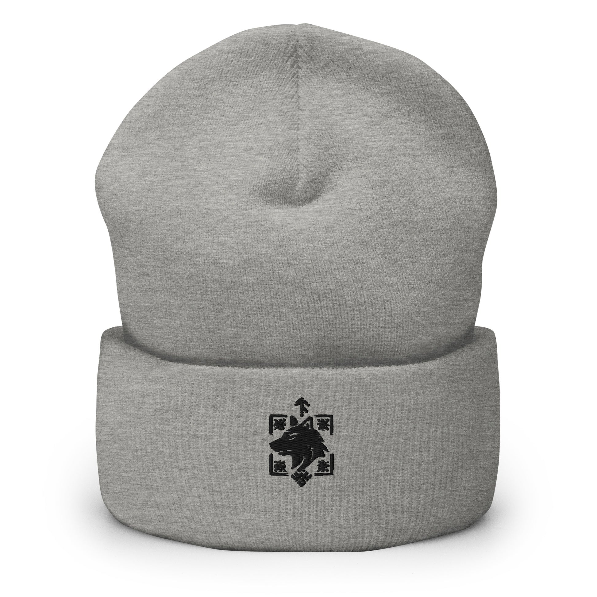 Cuffed Beanie Nordic hunter symbol front view - Blockrat