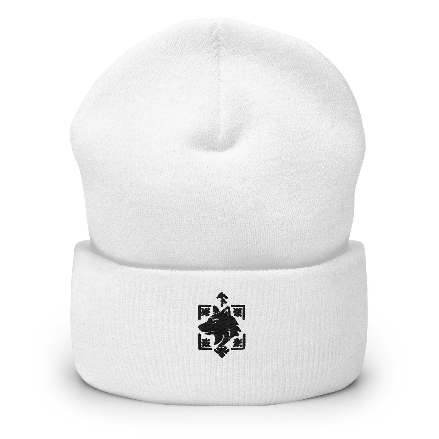 Cuffed Beanie Nordic hunter symbol front view - Blockrat