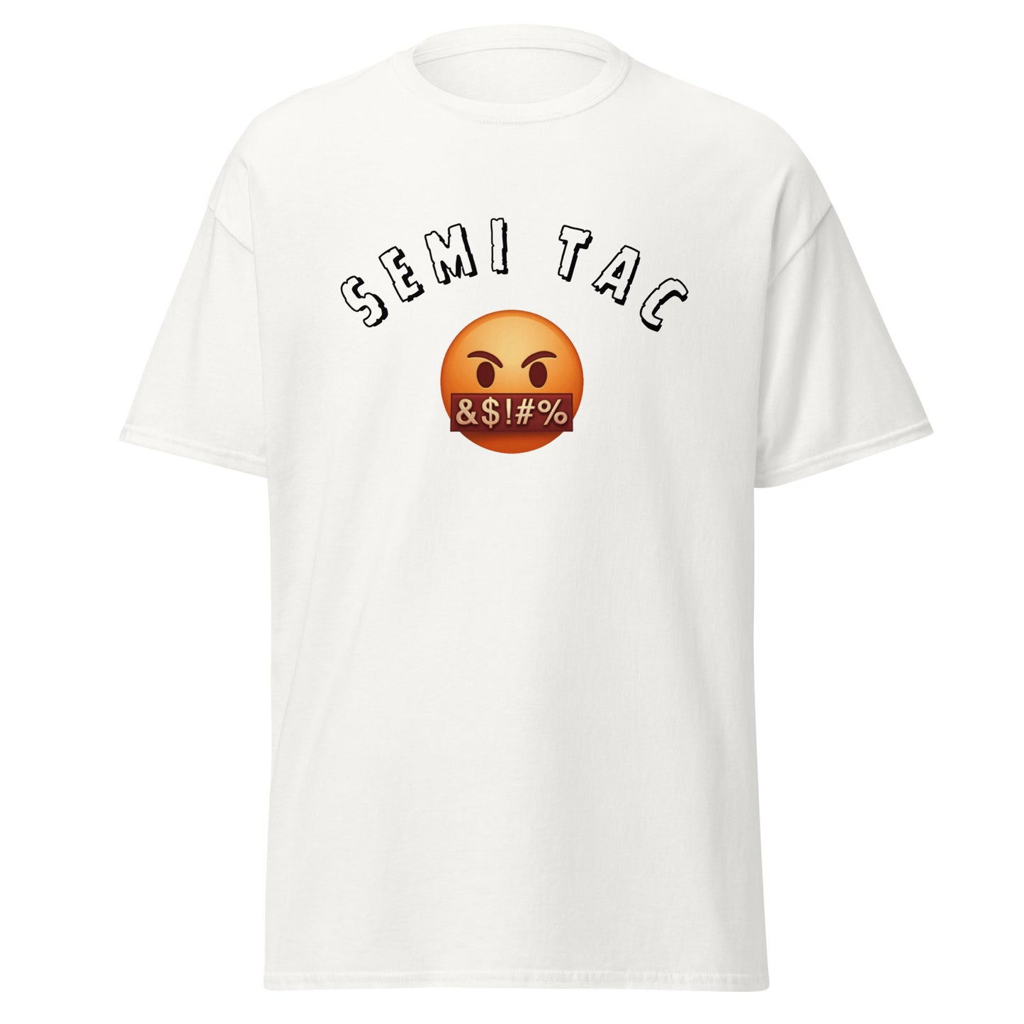 Semi Tac censored angry emoji t-shirt front view