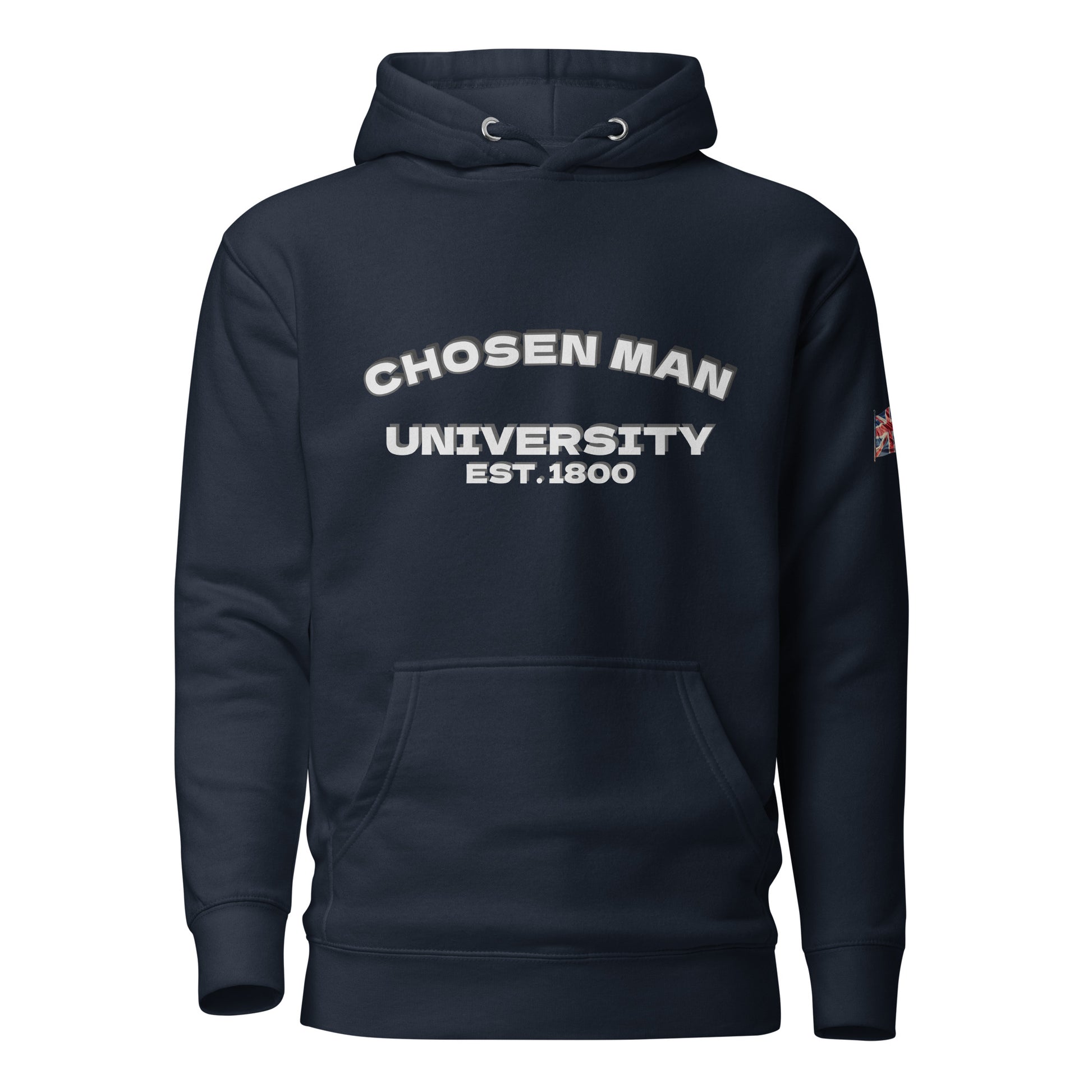 Chosen Man University unisex hoodie front view