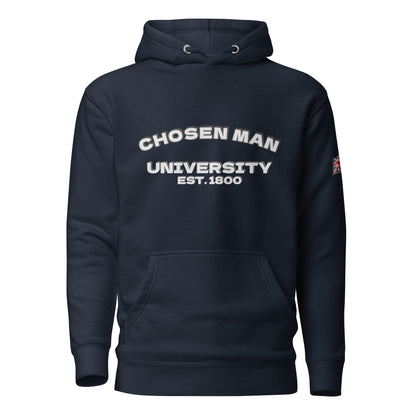 Chosen Man University unisex hoodie front view