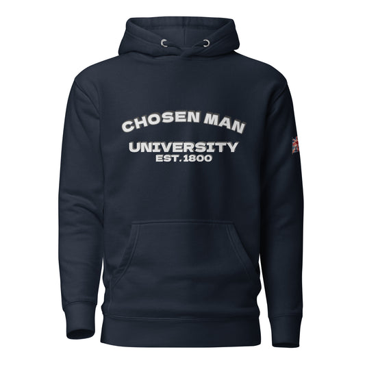 Chosen Man University unisex hoodie front view