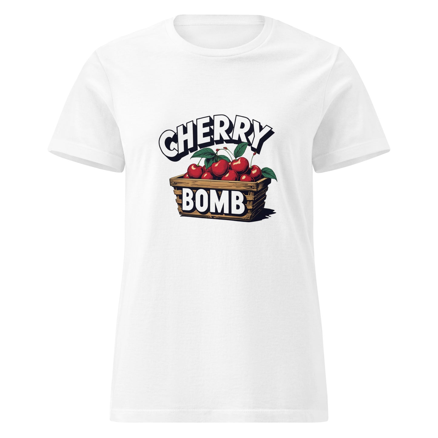 Cherry Bomb women’s softstyle tee – vintage retro graphic, lightweight flattering fit