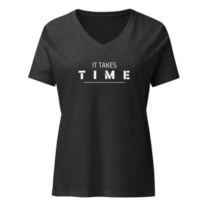 Women’s v-neck t-shirt "It takes time" - Blockrat